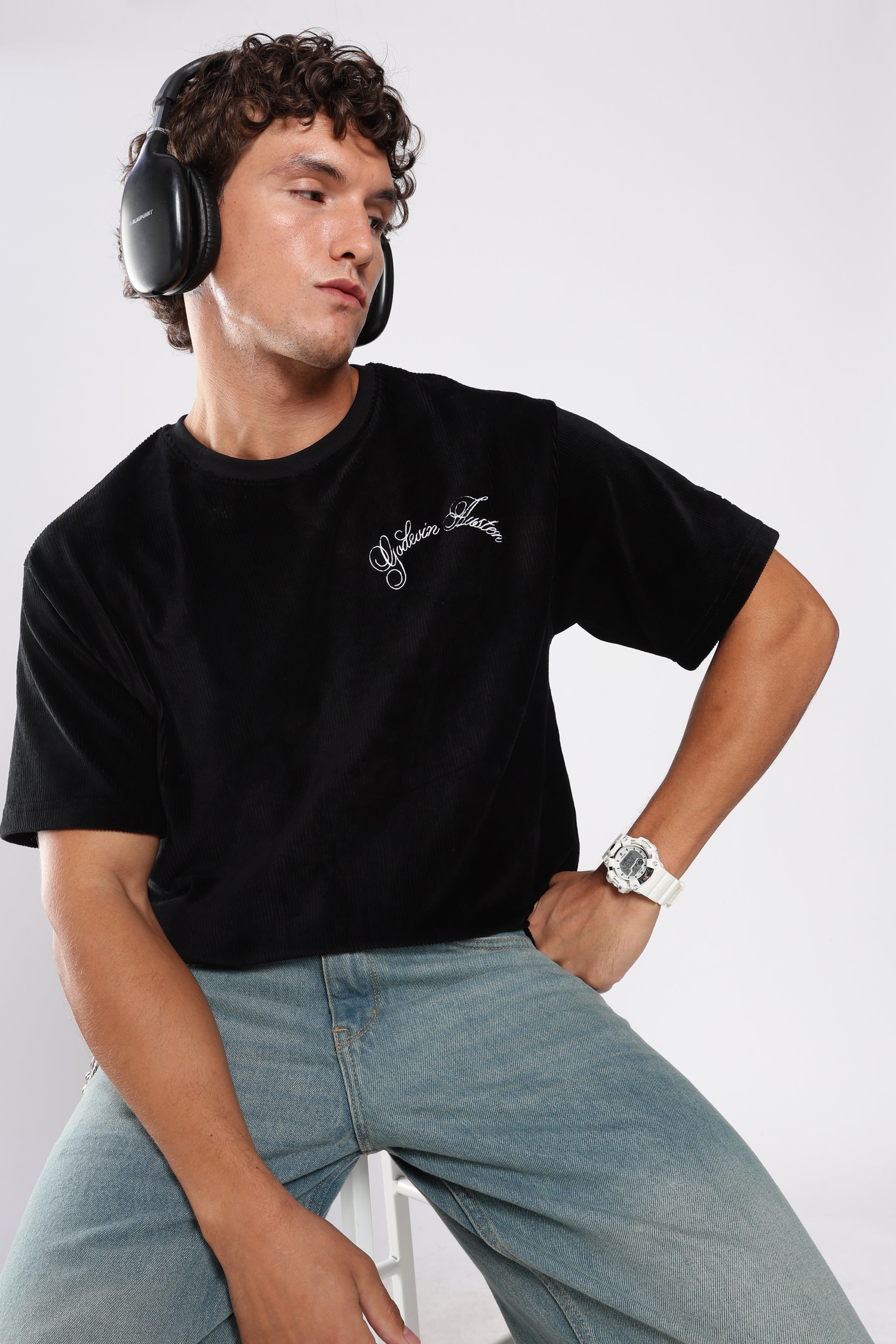 Black Corduroy T-Shirt