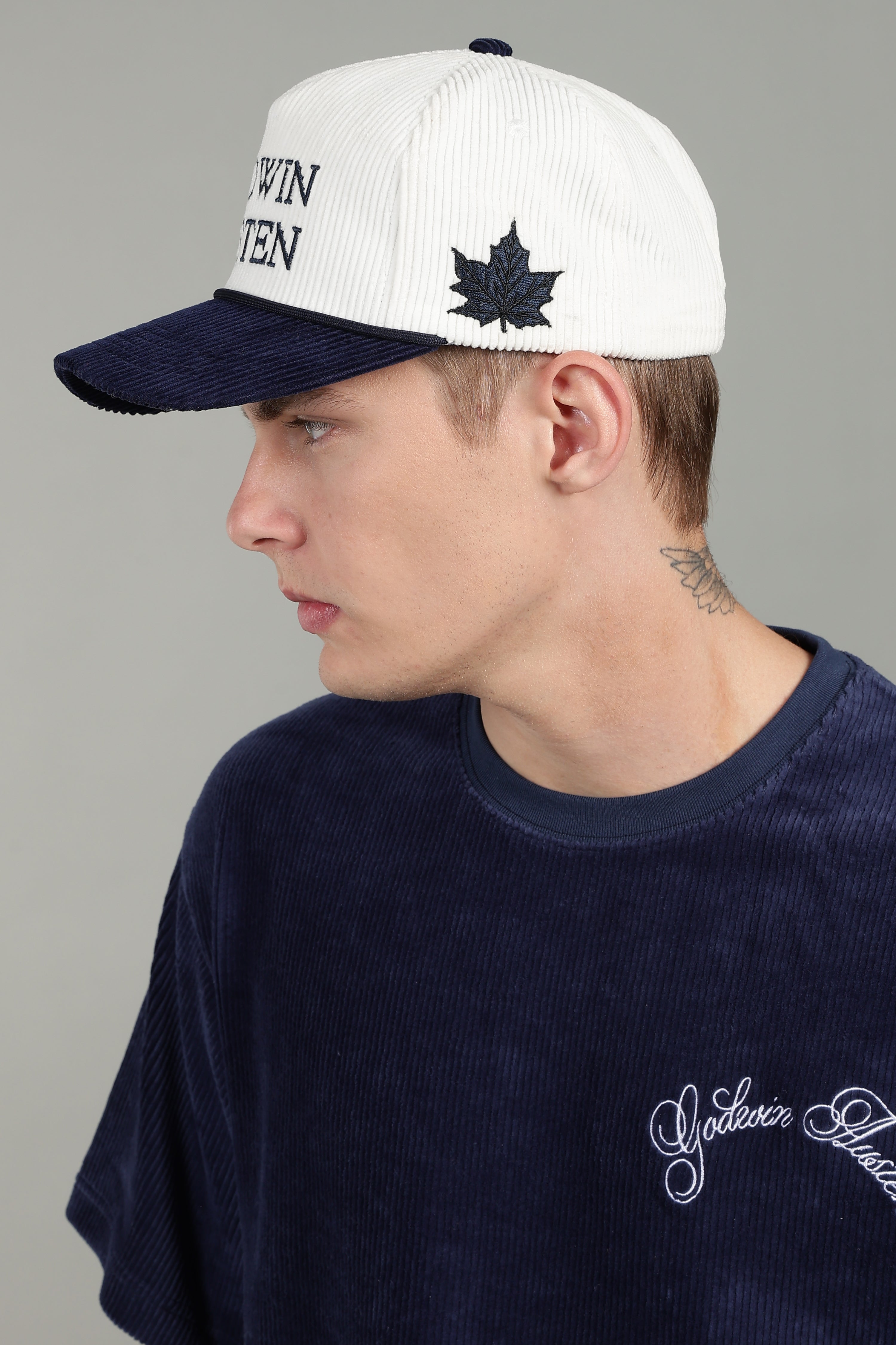 Godwin Austen White and Blue Corduroy Hat